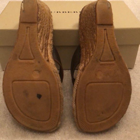 Burberry espadrilles brown leather size 38 us 7.5